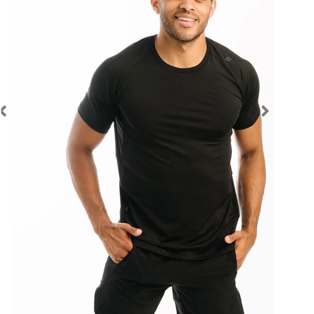 Zyia Active Men's Black Mesh Ventilation T XXXL Wine Color Nwt‎